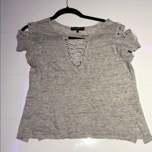Grey Cross Top